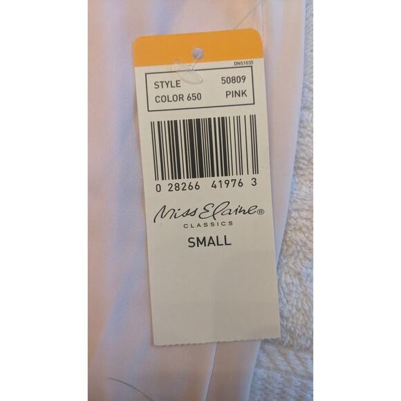 Miss Elaine Pale Pink Short Sleeve Embroidered Collar Maxi Nightgown Small, NWT - Picture 9 of 11